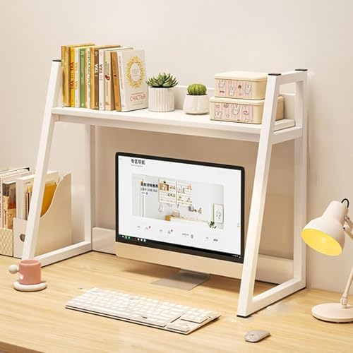 SQUZO Schreibtisch-Bücherregal, Organizer für Büroschreibtische, Mehrzweck-Schreibtischregal Aus Holz, BüRo-Aufbewahrungsregal Holz mit 50 cm Hoher Ablagefläche, für Homeoffice(White) von SQUZO