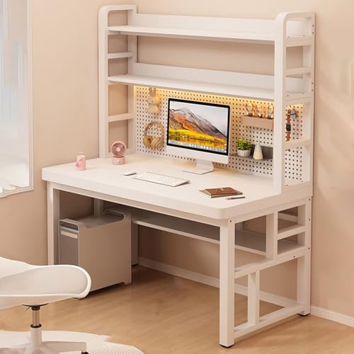 SQUZO Schreibtisch Organizer Regal, 2-Stöckiges Computer-Schreibtischregal, Rechteckiger Schreibtisch mit 30 Mm Dicker Tischplatte für Das Homeoffice(130x60x178cm) von SQUZO