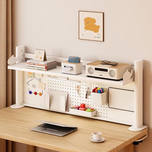 SQUZO Schreibtisch Organizer Regal, 2-Stufiger Schreibtisch mit Abwischbarem Whiteboard, Metallregal für Zuhause, Wohnheim und BüRo(70 * 38cm) von SQUZO