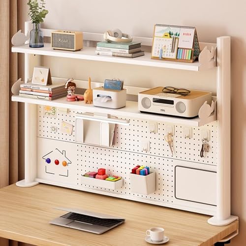 SQUZO Schreibtisch Organizer Regal, 2-Stufiger Schreibtisch mit Abwischbarem Whiteboard, Metallregal für Zuhause, Wohnheim und BüRo(70 * 95cm) von SQUZO