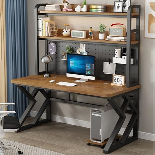 SQUZO Schreibtischaufsatz für Studentenwohnheime, Schreibtischregal Bücherregal mit Organizer für Computermonitore, 2-StöCkiges Ablageregal für Die Arbeitsplatte(Yellow,110x60x170cm) von SQUZO