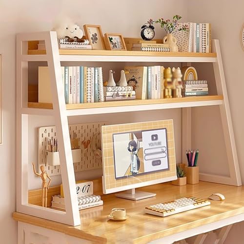 SQUZO Schreibtischregal, 2-stufiges Schreibtisch-Bücherregal, robust genug for einen 32-Zoll-Monitor for das Home-Office im Wohnheim(115 * 32 * 95cm) von SQUZO