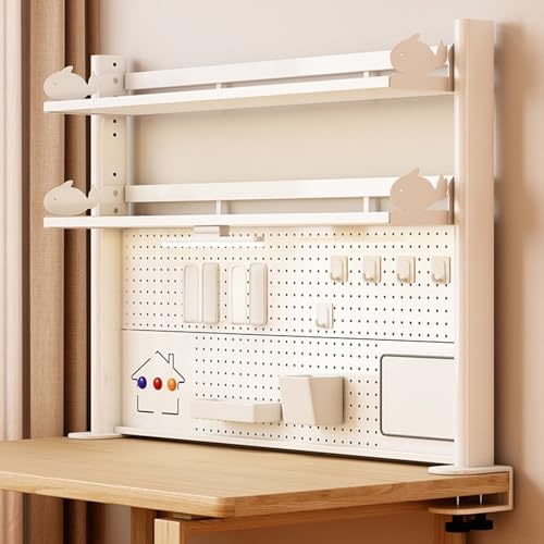 SQUZO Schreibtischregal Tischregal Schreibtisch 2-Stufiger Schreibtisch mit Abwischbarem Whiteboard, Metallregal für Zuhause, Wohnheim und BüRo(100 * 63cm) von SQUZO