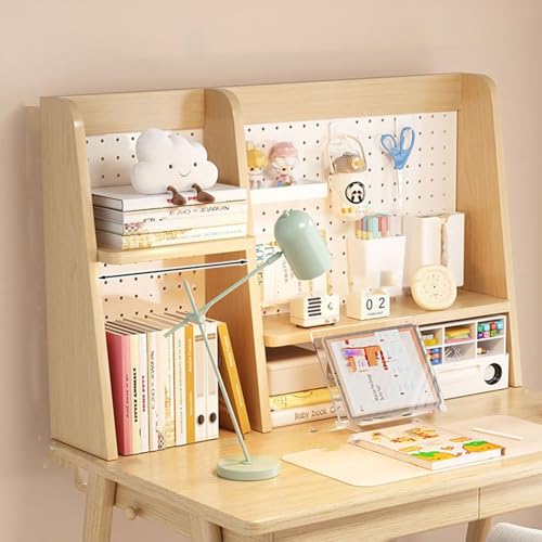 Schreibtischregal, Diy Tischregal Schreibtisch, Sinnvolle Zonierung, Vertikales Regal Aus Massivholz, Mehrschichtiger Schreibtischtisch für BüRo, Wohnheim und Arbeitszimmer(Yellow,115*20*60cm) von SQUZO