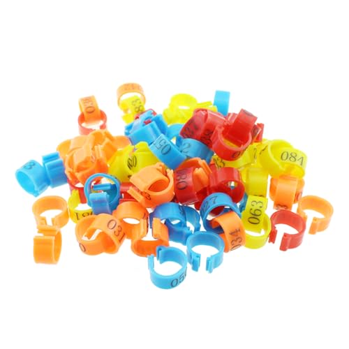 SQXBK 100 Stück 10 mm gemischte Farben Identifizierung Beinband Clip Geflügel Kunststoff Beinband Taube Bein Band Ring geeignet für Vogel und Geflügel von SQXBK