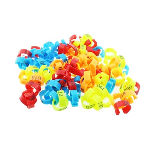 SQXBK 100 Stück 8 mm gemischte Farben Identifizierung Beinband Clip Geflügel Kunststoff Beinband Taube Bein Band Ring geeignet für Vogel und Geflügel von SQXBK