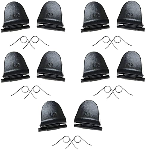 SQXBK 5 Paar schwarze L2 R2 Trigger Buttons und 5 Paar Federn Ersatzteile für Playstation 4 PS4 von SQXBK