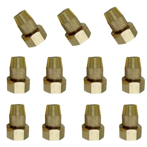 10pcs reine Kupfernebeldüse, einstellbare Sprühdüse, geeignet für Gartenlandschaft, Rasen, Landwirtschaft und andere Durchmesser von 0,2 mm (0,008 Zoll). 8-edge adjustable nozzle 20pcs von SQYDFDC