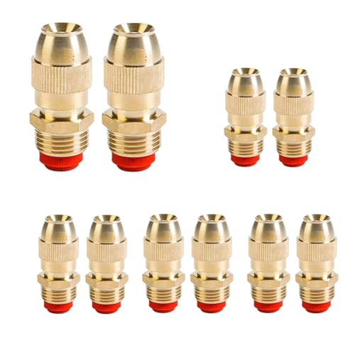 Brass Atomizing Sprinkler Kopf 5 Stück Verstellbare Mini -Düsen für Garten Rasen Bewässerung Nebel Sprinkler Kopfkühlung Adjustable Atomization Spray Head 5 Stücke von SQYDFDC