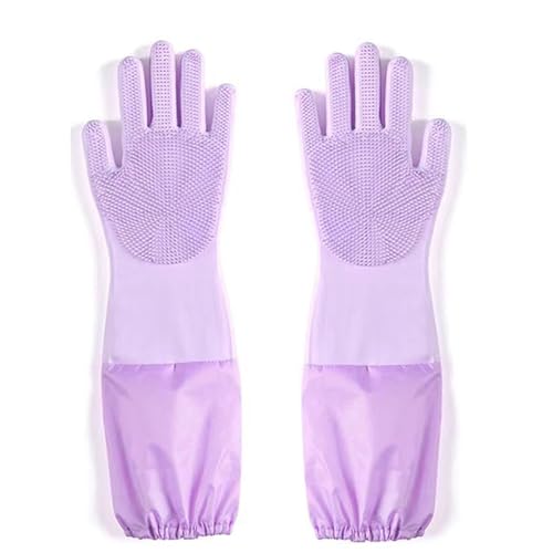 SQYDFDC 2 Paare von Silikonspülenhandschuhen, erweiterten Stil, um zu verhindern Lila Fleece-inner2pcs SQYDFDC 2 Paare von Silikonspülenhandschuhen, erweiterten Stil, um zu verhindern Lila Fleece-inner2pcs von SQYDFDC
