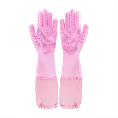 SQYDFDC 2 Paare von Silikonspülenhandschuhen, erweiterten Stil, um zu verhindern Rosa Fleece-inner2pcs SQYDFDC 2 Paare von Silikonspülenhandschuhen, erweiterten Stil, um zu verhindern Rosa Fleece-inner2pcs von SQYDFDC