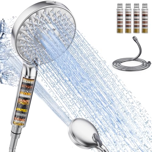 SR SUN RISE Duschkopf mit Filter,9 Strahlarten Duschkopf mit Schlauch,Hochdruck Handbrause mit 20 Schichten Filtrierung,Handbrause mit 4 Duschfilter für Hartes Wasser,Rest-Chlor,Schwermetall,Bakterien SR SUN RISE Duschkopf mit Filter,9 Strahlarten Duschkopf mit Schlauch,Hochdruck Handbrause mit 20 Schichten Filtrierung,Handbrause mit 4 Duschfilter für Hartes Wasser,Rest-Chlor,Schwermetall,Bakterien von SR SUN RISE