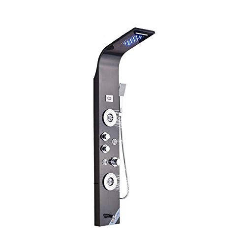 LED Duschpaneel aus rostfreiem Edelstahl mit Temperaturanzeige und 2 Massagefunktionen Farbe: Orb von SR-Sanitaer