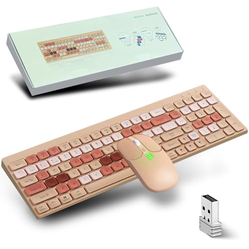 Bluetooth Tastatur Maus Set Kabellos,Bluetooth 5.0/4.0+2.4G Kabellose Tastatur mit 1600DPI Funkmaus Combo,Wiederaufladbar,Extrem Leiser,Wiederaufladbar Kombi für iPad/PC/Laptop/Mac/QWERTY US Layout von SRAYG