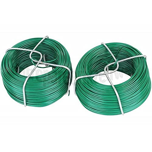 2x 50 m Rolle Dicke 1,2 mm grün Bindedraht Blumendraht Draht Basteldraht Maschendraht Drahtzaun Zäune grün PCV von SRB