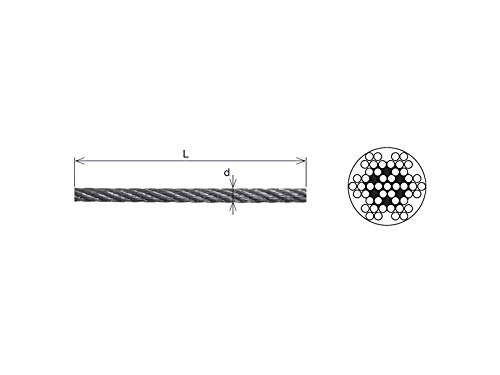 5 mm Edelstahl Drahtseil 7x7 mittelweich A4 Geländer Stahldraht-Seil V4A (25 m) von SRB