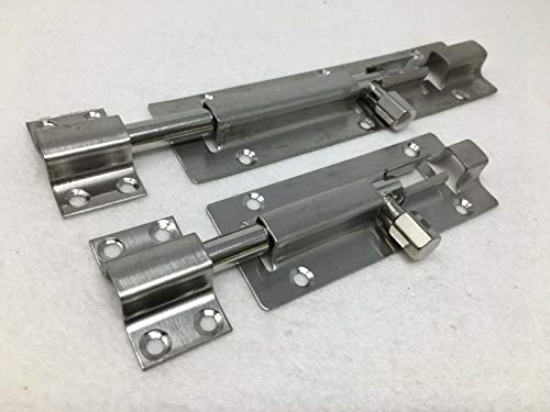 Edelstahl Schlossriegel Schubriegel Bolzenriegel Türriegel 12/18 cm (Edelstahl V2A, 12 cm) von SRB