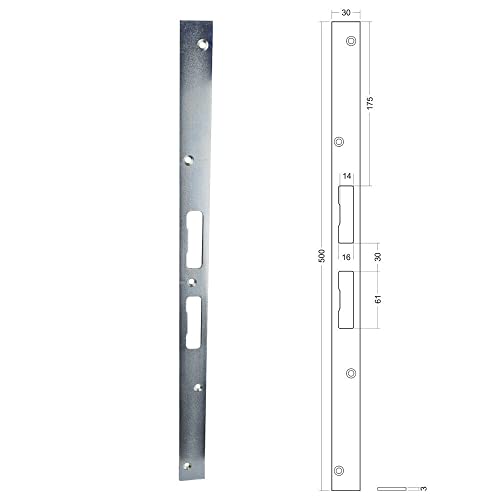 Sicherheits Flachschliessblech Schließblech Flach 500x30x3mm Stahl verzinkt von SRB