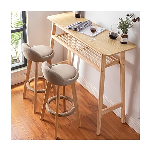 SRDCAIM 3-teiliges Bar-Esstisch-Set, Stehtisch Outdoor schmaler Pub-Tisch und Stühle mit Thekenhöhe für kleine Räume, hohes Tisch-Set für Küche, Balkon, Café von SRDCAIM