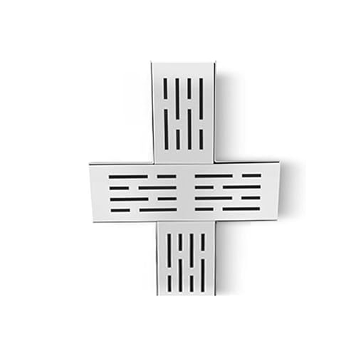 SRDCAIM 4-Wege-Anschlussstück, Kanalablauf-Set, Grabenablaufsystem für Auffahrt, Badezimmer, Küche, Hof, Garage, Bodenablauf/Duschablauf(10x5x25cm/3.9x2x9.8in) von SRDCAIM