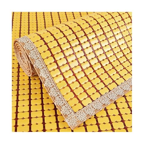 SRDCAIM Bambus-Schlafmatte, Glatte Mahjong-Bambusmatte, Sommer-Kühlauflage, atmungsaktive Mahjong-Matte, Faltbare Klimamatte fürs Bett, Schlafmatte, Matratzenkühler(Gold,70x120cm/28x47in) von SRDCAIM