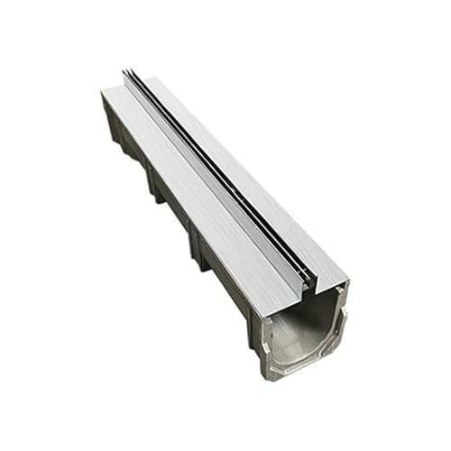 SRDCAIM Entwässerungsrinne Lineares Bodenkanal-Ablaufset aus Edelstahl 304, flaches Bodenablaufprofil für Auffahrt/Park/Pool(14.5x15cm/5.7x5.9in) von SRDCAIM