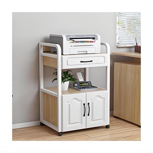 SRDCAIM HiFi Rack AV-Medienständer, Komponentenschrank, Audio-Video-Regal mit Schublade und Rollen, Eckregal, Lagerschrank für Wohnzimmer, Gaming, Aufnahmeräume(Light Walnut,89cm/35in) von SRDCAIM