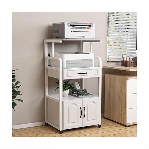 SRDCAIM HiFi Rack AV-Medienständer, Komponentenschrank, Audio-Video-Regal mit Schublade und Rollen, Eckregal, Lagerschrank für Wohnzimmer, Gaming, Aufnahmeräume(Wit,112cm/44.1in) von SRDCAIM