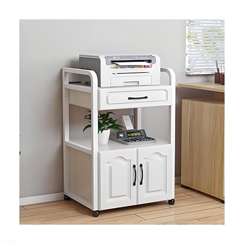SRDCAIM HiFi Rack AV-Medienständer, Komponentenschrank, Audio-Video-Regal mit Schublade und Rollen, Eckregal, Lagerschrank für Wohnzimmer, Gaming, Aufnahmeräume(Wit,89cm/35in) von SRDCAIM