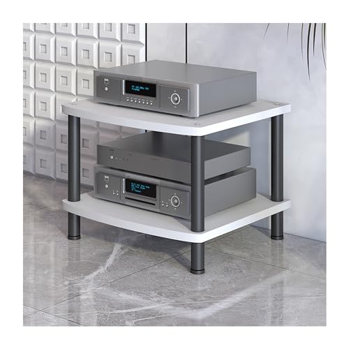 SRDCAIM HiFi Rack AV-Medienständer, Medienkomponentenschrank, Stereo-Rack, Audio-Tower, Plattenspielerständer für Aufnahmeraum, Büro, Theater(Wit,44cm/17.3in) von SRDCAIM