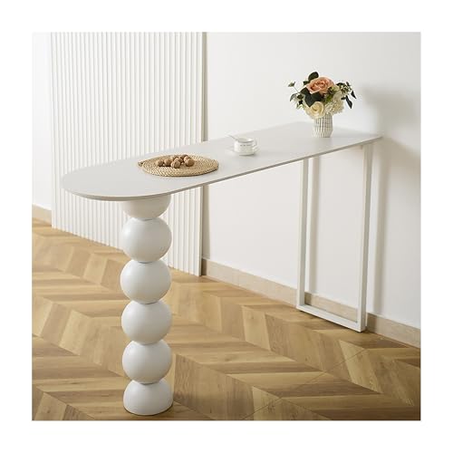 SRDCAIM Moderner Stehtisch mit römischen Säulenbeinen, schmaler hoher Tisch in Thekenhöhe mit Schieferplatte, für Küche, Café oder Eingangsbereich(140cm/55.1in) von SRDCAIM