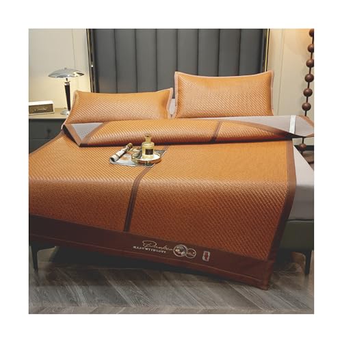 SRDCAIM Rattan-Sommerschlafmatte – Atmungsaktive Kühlmatratzenunterlage – Faltbare Doppel-Kühlunterlage für heiße Nächte – Ideal für Zuhause, Wohnheim, Sofa(Khaki,150x195cm/59x77in) von SRDCAIM