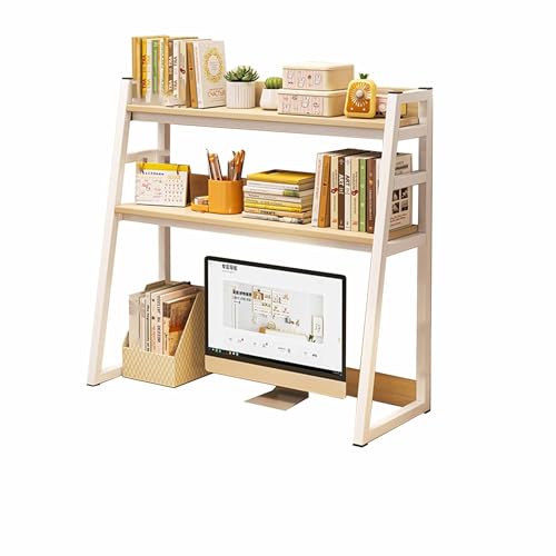 SRDCAIM Schreibtisch-Bücherregal, Schreibtischregal für die Oberseite des Schreibtischs, Präsentationsständer, Schreibtischaufsatz, Wohnheim für das Arbeitszimmer(Walnut Color,55x32x90cm) von SRDCAIM