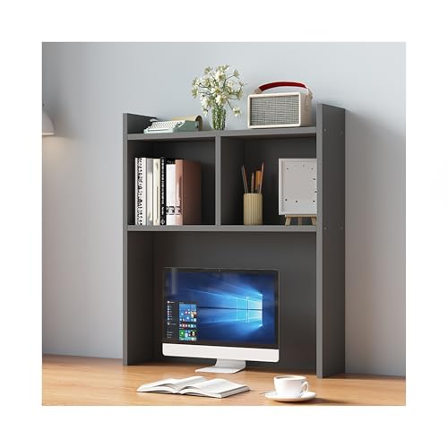 SRDCAIM Schreibtischregal, Regal klein bücherregal klein Tischregal mit und offenem Fach, Ablagesystem, Mehrzweck-Tischorganizer für Schreibtisch(Gray,60CM/23.6in) von SRDCAIM