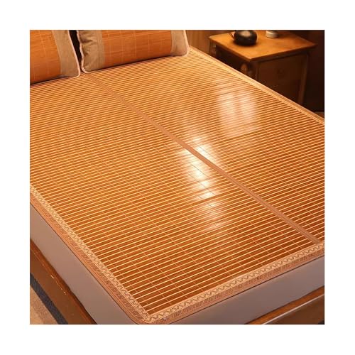 SRDCAIM Sommer-Schlafmatten, doppelseitige, kühlende Bambusmatte, Faltbare, aufrollbare Bambusmatte mit Kissenbezug für Zuhause, Schule, Schlafzimmer, Wohnheim(90x190cm/35x75in) von SRDCAIM