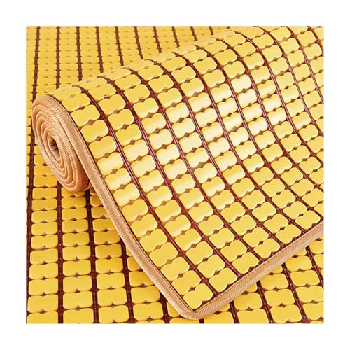 SRDCAIM Sommerschlafmatte Sommer-Bambus-isomatte Für Bett, Bambus-Bettmatte, Kühle Isomatte, Atmungsaktive Glatte Mahjong-Bambusmatte, Für Home School Dormitory(Gold,80x210cm/31x83in) von SRDCAIM