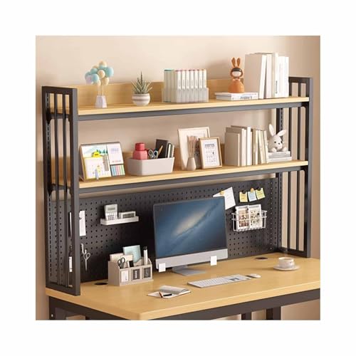 Schreibtischaufsatz, Schreibtisch-Bücherregal, 3-stufiges, verstellbares Tischregal für Computertische, Büro-Aufbewahrungsregal, Ausstellungsregal für das Arbeitszimmer zu Hause(Nero,120cm/47.2in) von SRDCAIM