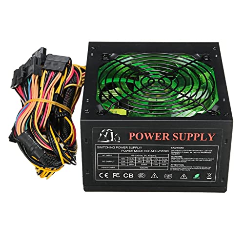 SRDRK 1000W Netzteil 120mm LED Lüfter 24 Pin PCI SATA ATX 12V Computer Netzteil für PC Compurter Case von SRDRK