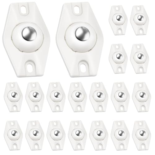 20 Stück Kugelrollen Selbstklebend 360°Mini Rollen Kugelrollen klein für Möbel Kugelrollen Schwerlast Möbelrollen Flach für Möbel Küchenutensilien Elektrogeräte Aufbewahrungsboxen von SREBIWO