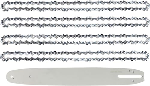 4 Stück Sägekette 35cm (14") 3/8"LP 52 TG Treibglieder 1.1mm mit Schwert Länge für Diverse Motorsäge Kettensäge von SREBIWO