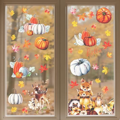 9 Blätter Fensterbilder Herbst selbstklebend, Herbstdeko Fenster Aufkleber, Thanksgiving Herbst Erntedankfest Fenstersticker Fenster Aufkleber Ahornblätter Kürbis Wiederverwendbar 9 Blätter Fensterbilder Herbst selbstklebend, Herbstdeko Fenster Aufkleber, Thanksgiving Herbst Erntedankfest Fenstersticker Fenster Aufkleber Ahornblätter Kürbis Wiederverwendbar von SREBIWO