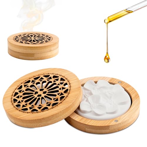 Duftstein für Ätherische Öle,Diffuser Ätherische Öle Klein mit 1 Hölzerner Räucherkiste,Duftsteine für Schlafzimmer,Badezimmer,Ätherischer Öle in Autos Duftstein für Ätherische Öle,Diffuser Ätherische Öle Klein mit 1 Hölzerner Räucherkiste,Duftsteine für Schlafzimmer,Badezimmer,Ätherischer Öle in Autos von SREBIWO