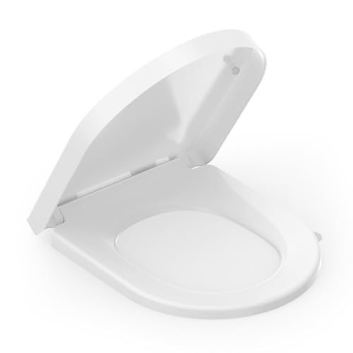 SREWOHS PRO Klodeckel mit Absenkautomatik D Form,Toilettendeckel Duroplast, WC Sitz mit Quick-Release-Funktion, Klobrille Weiss, ToilettenSitz mit Verstellbaren Scharnieren SREWOHS PRO Klodeckel mit Absenkautomatik D Form,Toilettendeckel Duroplast, WC Sitz mit Quick-Release-Funktion, Klobrille Weiss, ToilettenSitz mit Verstellbaren Scharnieren von SREWOHS PRO