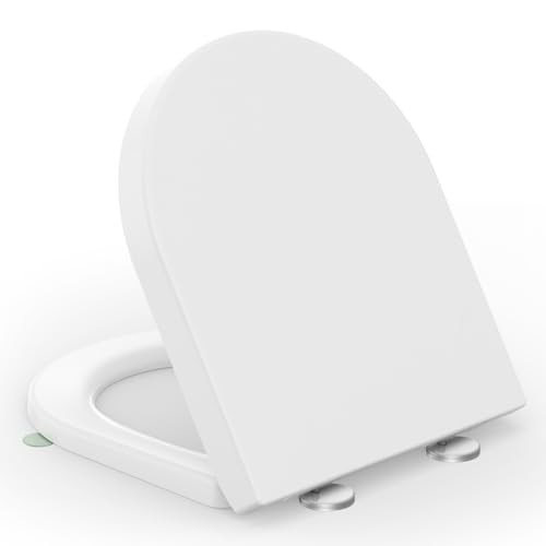 SREWOHS PRO Toilettendeckel mit Absenkautomatik, WC Sitz D Form, Klobrille Duroplast, Klodeckel Weiß, ToilettenSitz Abnehmbar, Softclose Toilet Seat, Toilettenbrille mit Befestigung von Oben SREWOHS PRO Toilettendeckel mit Absenkautomatik, WC Sitz D Form, Klobrille Duroplast, Klodeckel Weiß, ToilettenSitz Abnehmbar, Softclose Toilet Seat, Toilettenbrille mit Befestigung von Oben von SREWOHS PRO