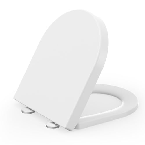 SREWOHS PROToilettendeckel D Form, WC Sitz mit Absenkautomatik und Quick-Release-Funktion, Klodeckel Duroplast, Klobrille Weiss, ToilettenSitz, Softclose Toilet Seat inkl. Installationsschablone SREWOHS PROToilettendeckel D Form, WC Sitz mit Absenkautomatik und Quick-Release-Funktion, Klodeckel Duroplast, Klobrille Weiss, ToilettenSitz, Softclose Toilet Seat inkl. Installationsschablone von SREWOHS PRO