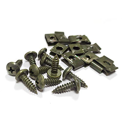 Für 10 Stück Auto Motorrad Roller ATV Moped E-Bike Kunststoffabdeckung Metallhalter U-Typ Clips Selbstschneidende Schrauben M4 M5 Ersatz von Zubehör (Farbe: M5 x 12 mm) von SRGDRR