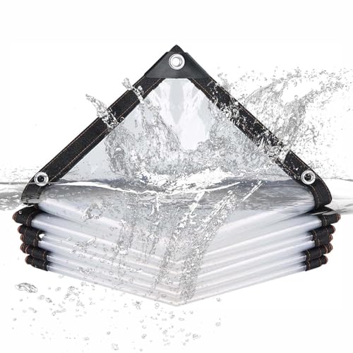 SRHIMEOS Abdeckplane wasserdichte mit Ösen 1x3.5m, Transparente Plane Wetterfeste, Durchsichtige wasserdichte Plane aus PE Material für Gartenmöbel von SRHIMEOS