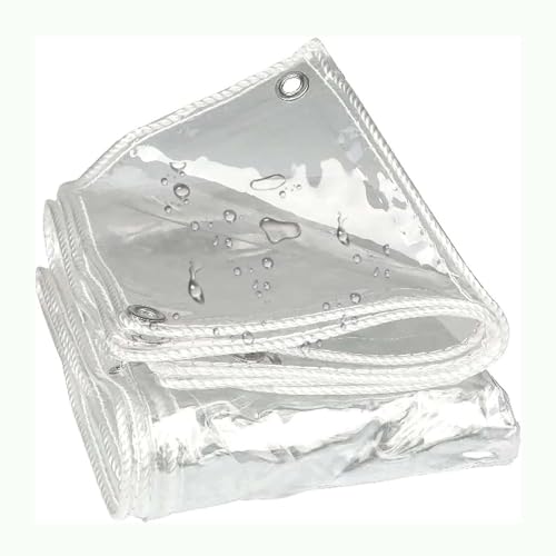 SRHIMEOS PVC Plane Transparent mit Ösen 0.9x1.7m, Abdeckplane Durchsichtig, Schutzplane Wasserdicht, Zeltplane Regenschutz, Wasserdicht Wetterfeste, für Gartenmöbel von SRHIMEOS