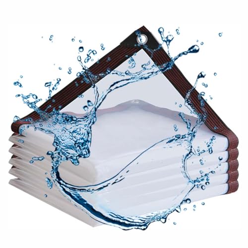 SRHIMEOS Plane Wasserdicht Transparent Mit ösen 1x10m, PE Abdeckplane Wasserdicht UV-Beständige, Reißfeste Plane, für Gartenmöbel Regenschutz Balkon von SRHIMEOS