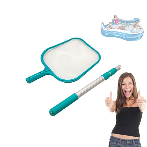 SRHIMEOS Pool Kescher Bodenkescher, Pool Kescher Schwimmbad Kescher Mit Teleskopstange laubkescher Kescher PoolReinigungset Pool Skimmer Clean Cast Kescher von SRHIMEOS